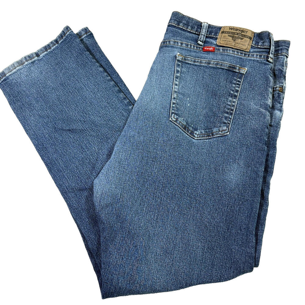 Wrangler Mens Jeans 42x32 Blue Denim Regular Fit Stretch Vintage Y2K 90s Grunge